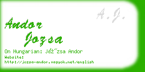 andor jozsa business card